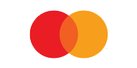 Mastercard logo with overlapping red and orange circles representing accepted payment method